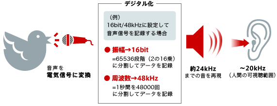 サンプリング周波数と再現